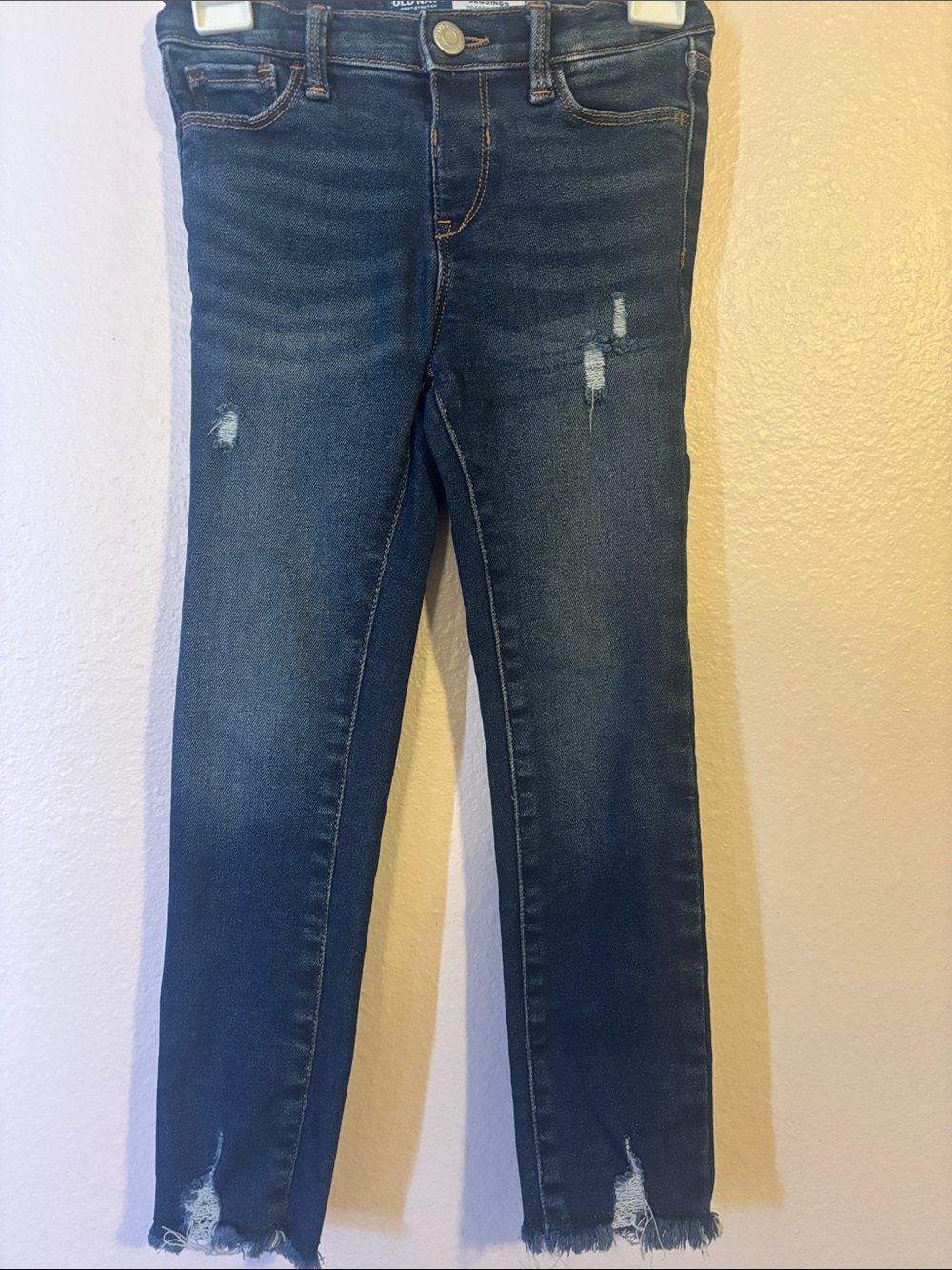 Old Navy Toddler Girls Rockstar Jeggings 5T Distressed Dark Wash Skinny Jeans